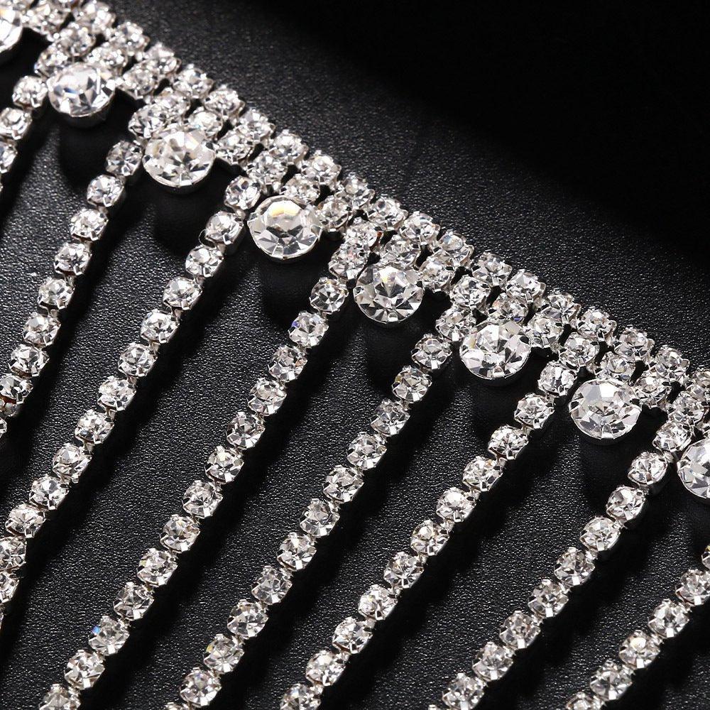 MAC118 Full Diamond Light Luxury Tassel Ring Bracelet - Mariam's Collection