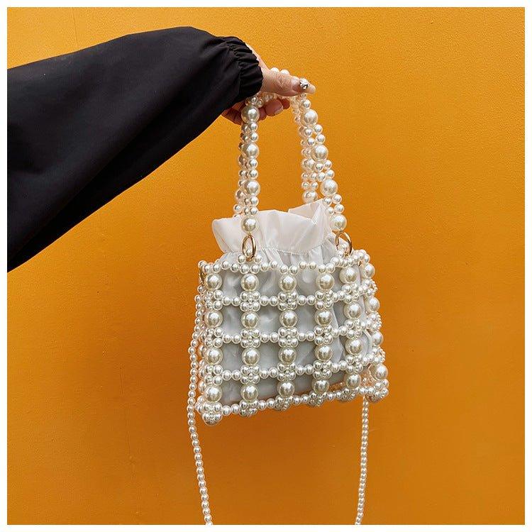 MAC125 Hollow Hand - woven Beaded Pearl Bag - Mariam's Collection