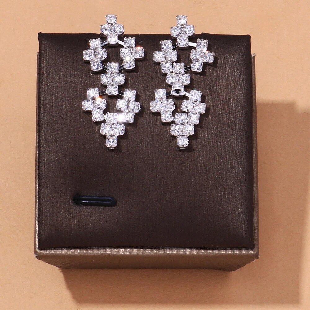 MAC128 Stylish Rhinestone Tassel Jewelry Set - Mariam's Collection
