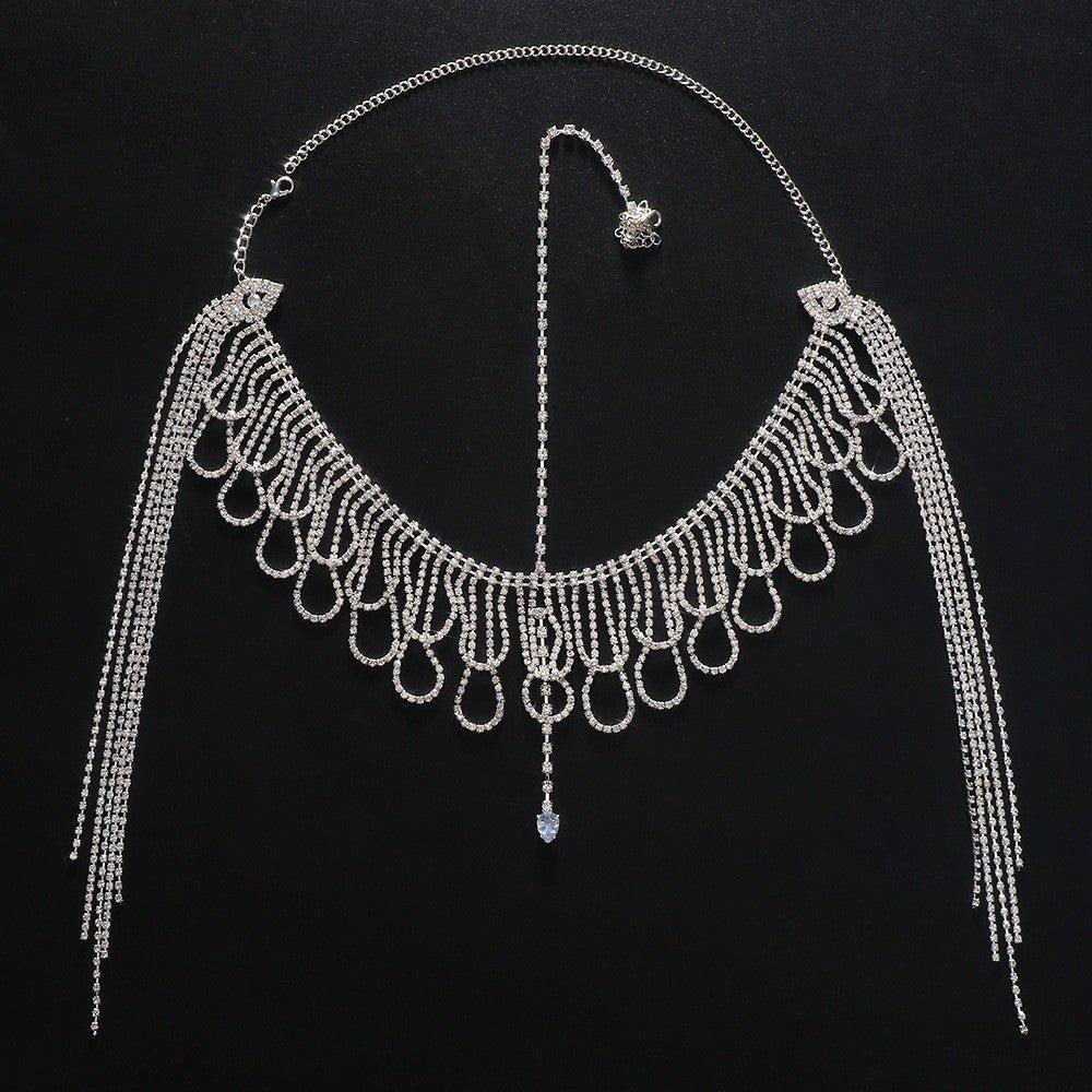 MAC155 Fashionable Rhinestone Ttassel Headwear Multi - layered Zircon Hair Chain - Mariam's Collection