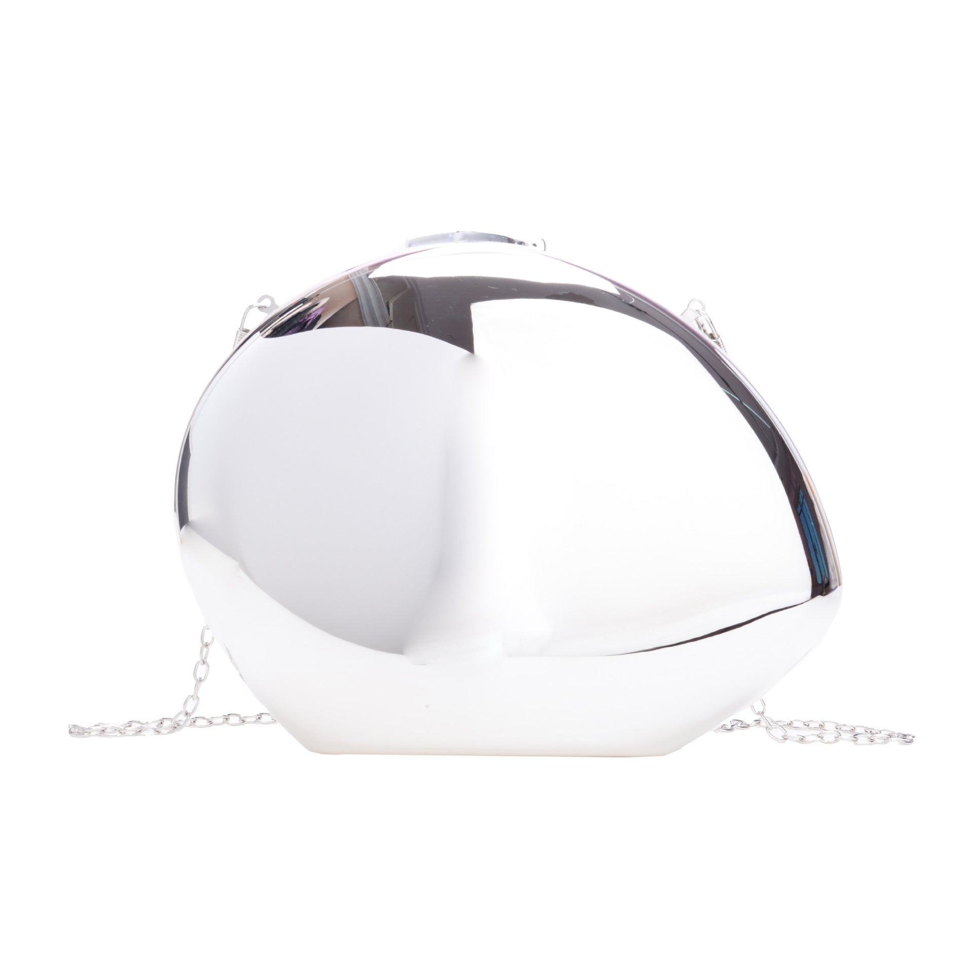 MAC160 Metal Acrylic Goose Egg Shoulder Crossbody Chain Cosmetic Bag - Mariam's Collection