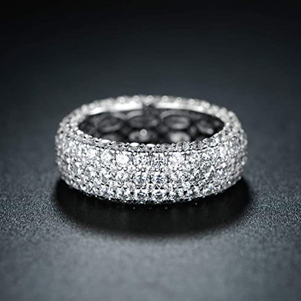 MAC164 Multi - Layered High - End Super Sparkling Full Diamond Ring - Mariam's Collection