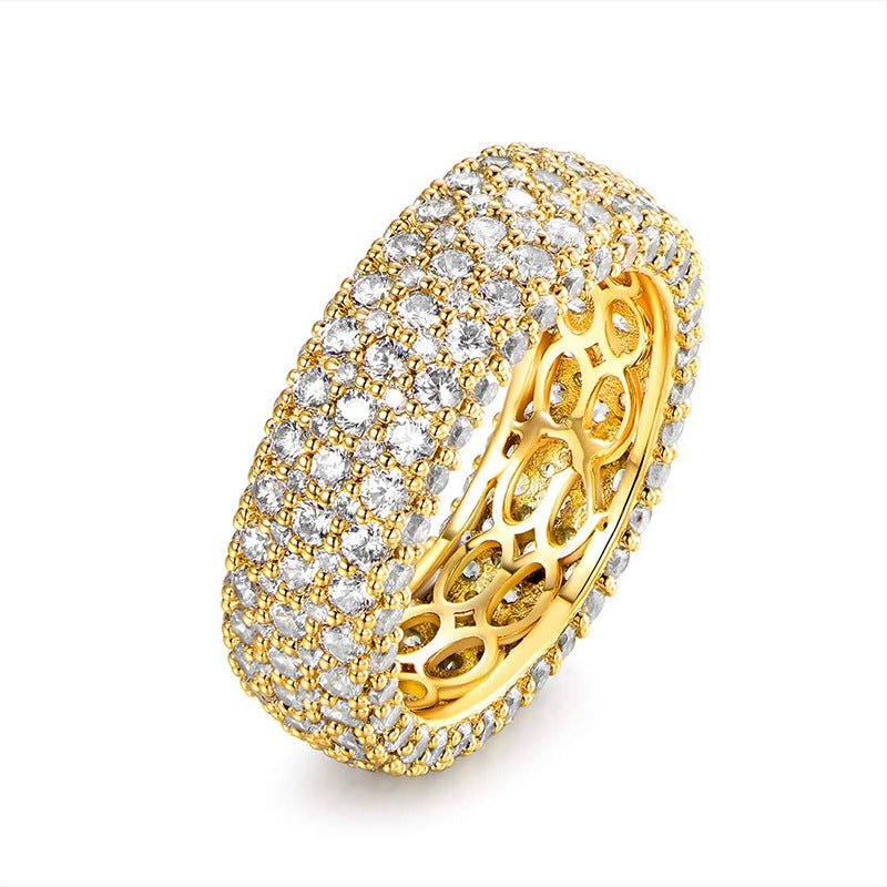 MAC164 Multi - Layered High - End Super Sparkling Full Diamond Ring - Mariam's Collection