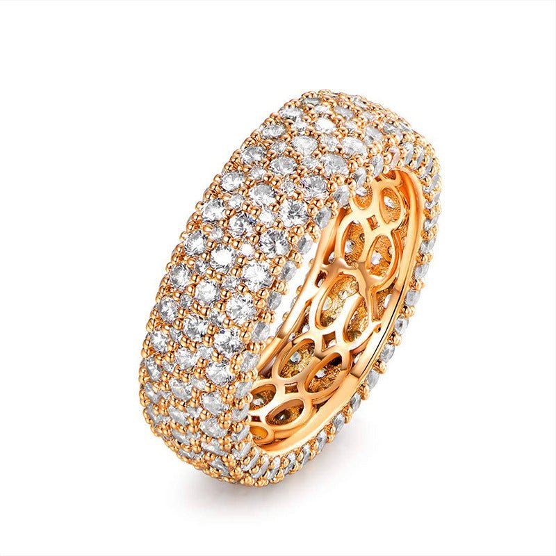 MAC164 Multi - Layered High - End Super Sparkling Full Diamond Ring - Mariam's Collection