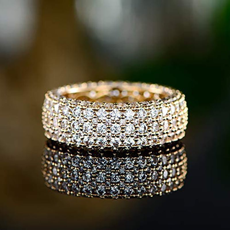 MAC164 Multi - Layered High - End Super Sparkling Full Diamond Ring - Mariam's Collection