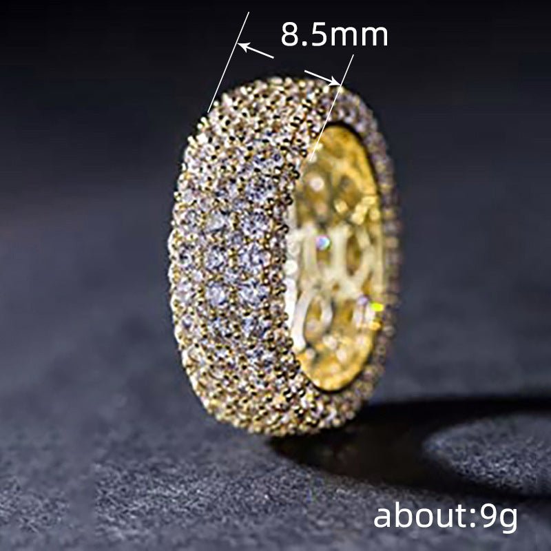 MAC164 Multi - Layered High - End Super Sparkling Full Diamond Ring - Mariam's Collection