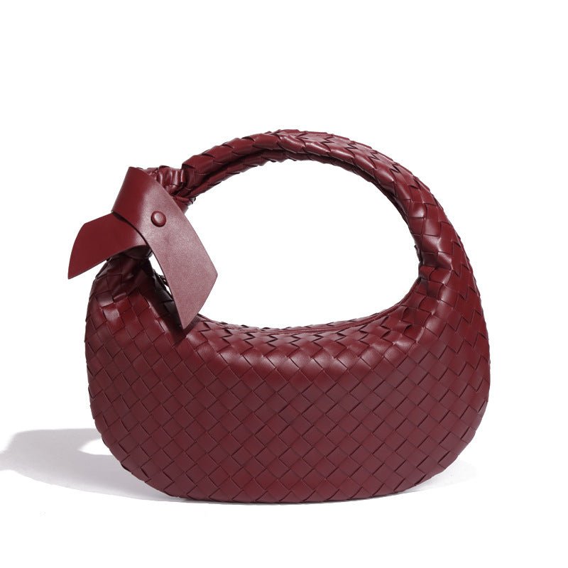 MAC168 Simple And Sstylish Woven Leather Handbag(No bow) - Mariam's Collection