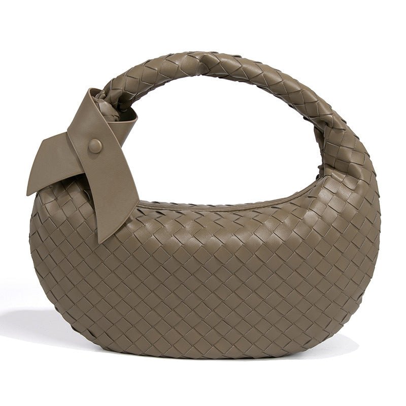 MAC168 Simple And Sstylish Woven Leather Handbag(No bow) - Mariam's Collection