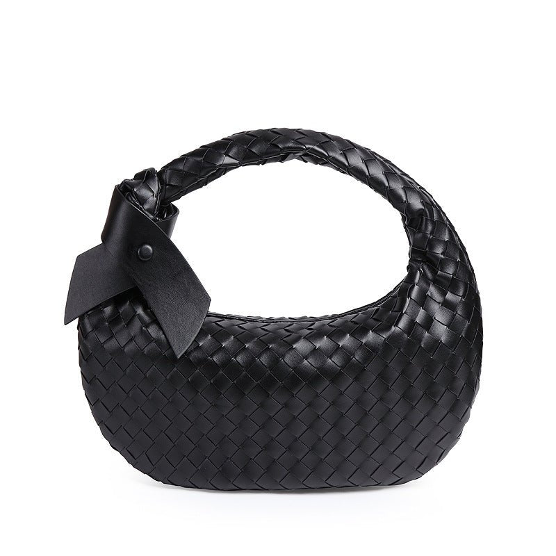 MAC168 Simple And Sstylish Woven Leather Handbag(No bow) - Mariam's Collection