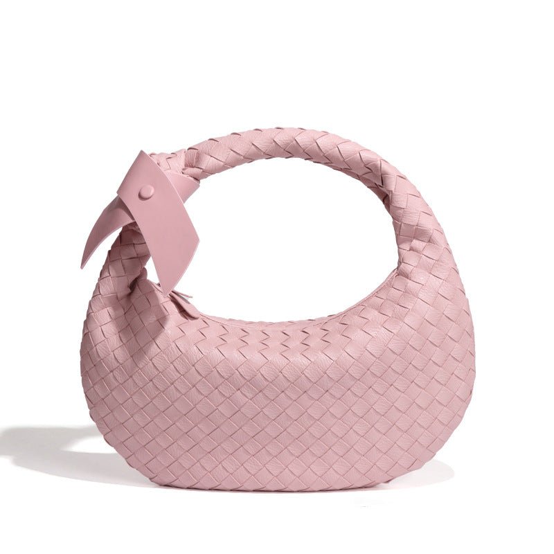 MAC168 Simple And Sstylish Woven Leather Handbag(No bow) - Mariam's Collection