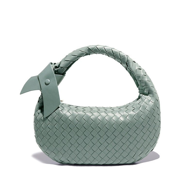 MAC168 Simple And Sstylish Woven Leather Handbag(No bow) - Mariam's Collection