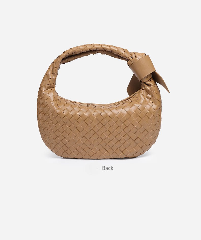 MAC168 Simple And Sstylish Woven Leather Handbag(No bow) - Mariam's Collection