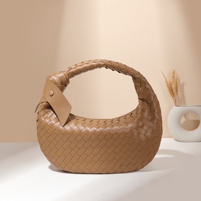 MAC168 Simple And Sstylish Woven Leather Handbag(No bow) - Mariam's Collection