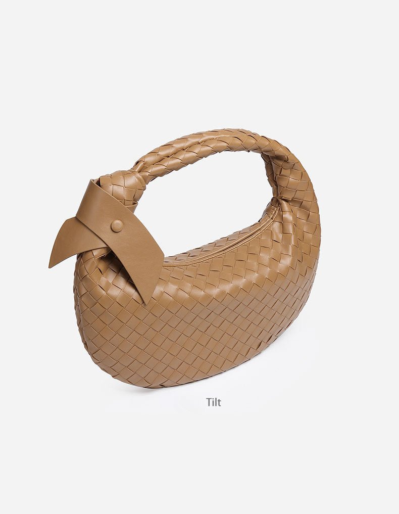 MAC168 Simple And Sstylish Woven Leather Handbag(No bow) - Mariam's Collection