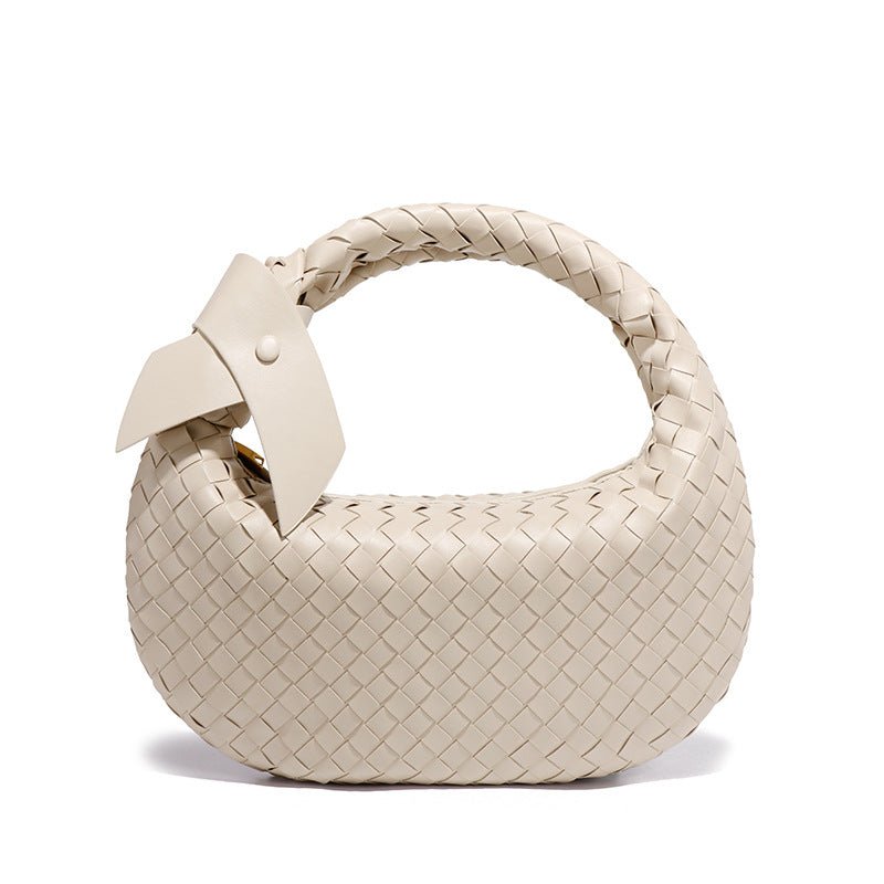 MAC168 Simple And Sstylish Woven Leather Handbag(No bow) - Mariam's Collection