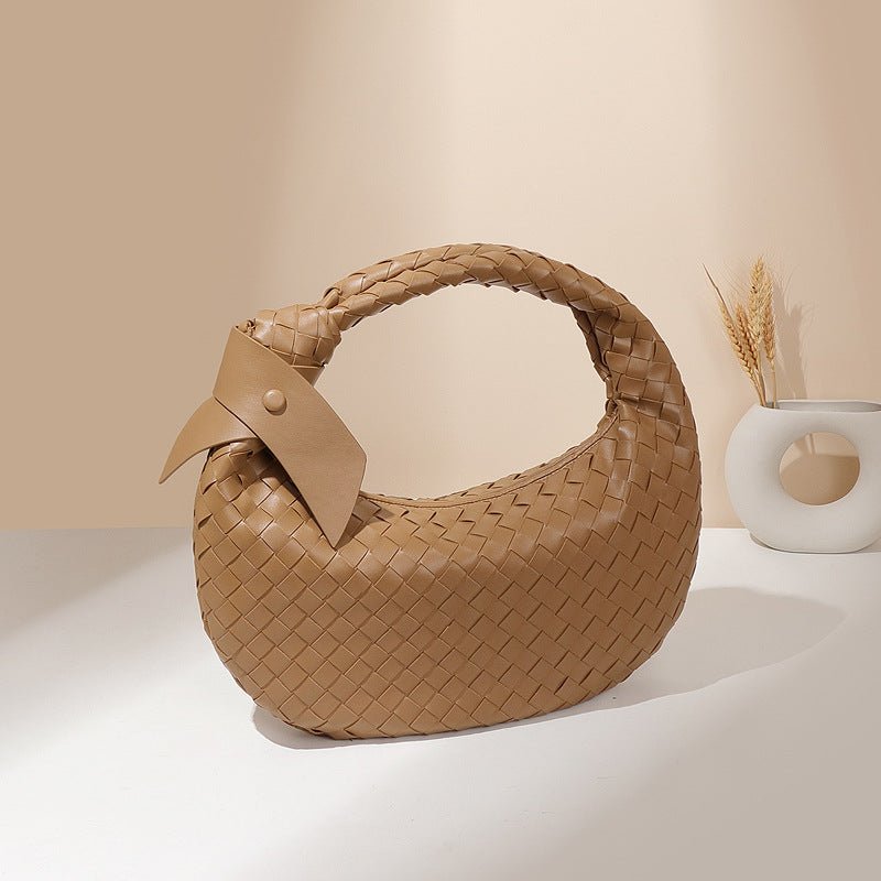 MAC168 Simple And Sstylish Woven Leather Handbag(No bow) - Mariam's Collection