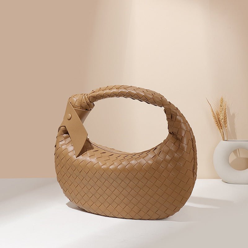 MAC168 Simple And Sstylish Woven Leather Handbag(No bow) - Mariam's Collection