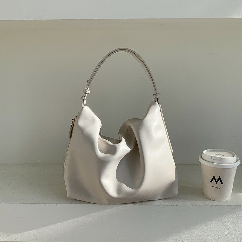 MAC180 High - End Pleated PU Leather All - Match Tote Bag - Mariam's Collection