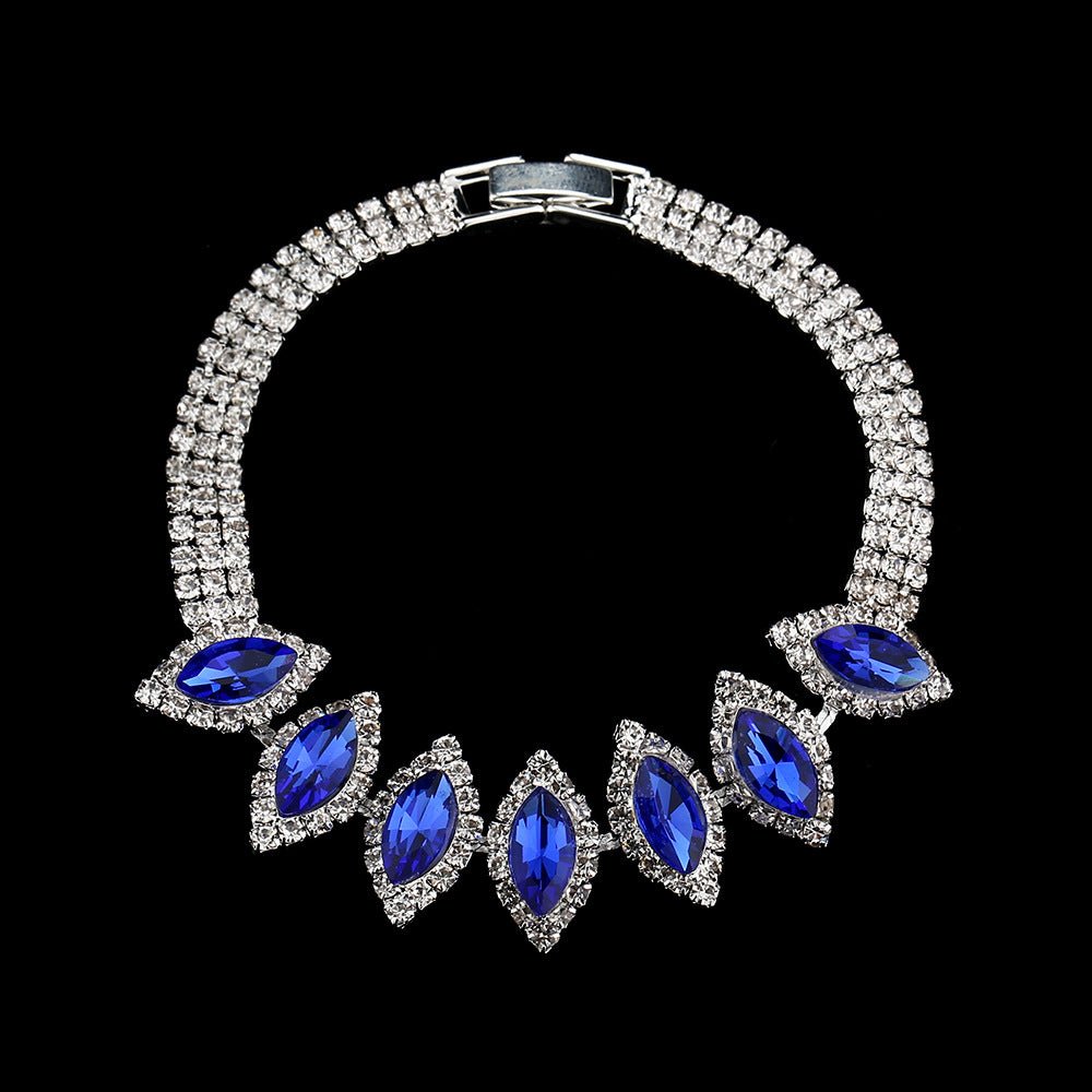 MAC181 Brilliant Full Diamond Zircon Drop Necklace And Earrings - Mariam's Collection