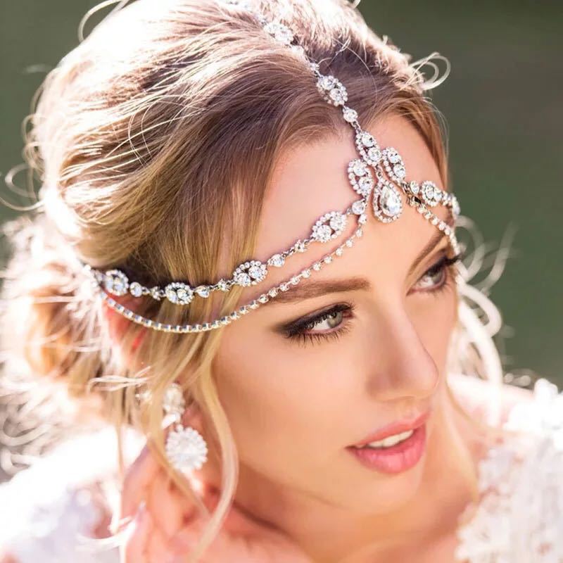 MAC188 Rhinestone Multi - Layered Drop Headband - Mariam's Collection