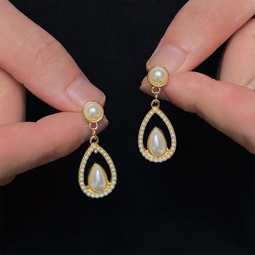 MAC200 Palace style drop - shaped pearl earrings - Mariam's Collection