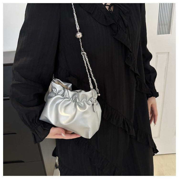 MAC201 Versatile Chain Shoulder Crossbody Pleated Cloud Bag - Mariam's Collection