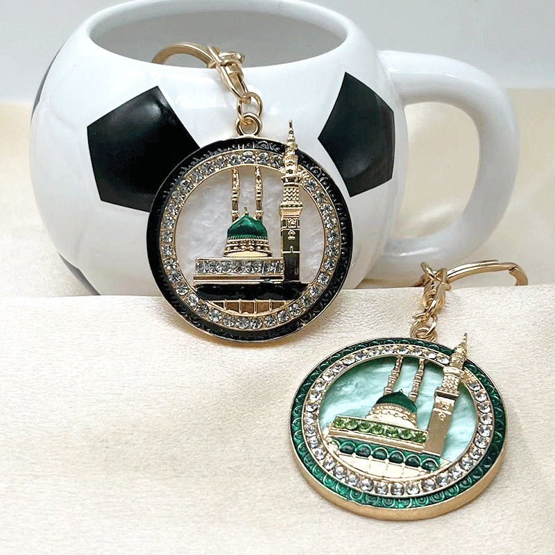 Gold Plated Mosque Of The Prophet Keychain | Masjid an-Nabawi Keychain (MAC214)