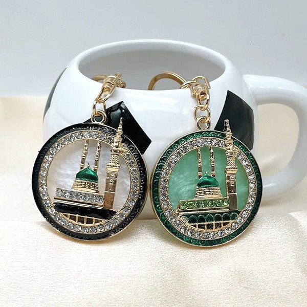 Gold Plated Mosque Of The Prophet Keychain | Masjid an-Nabawi Keychain