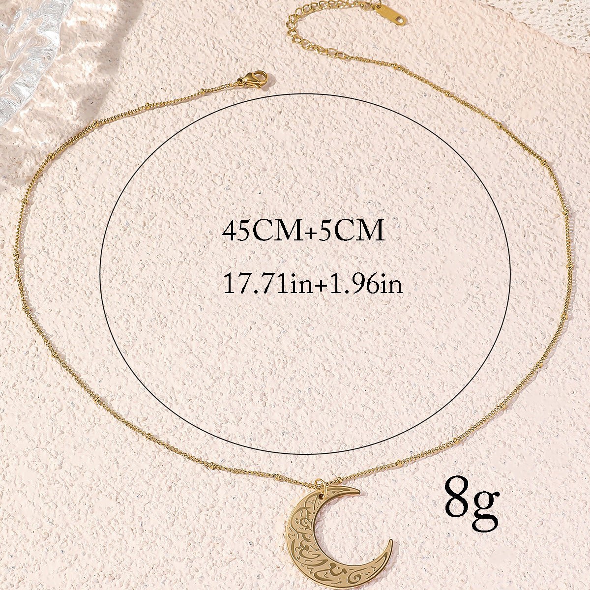 Simple Moon Titanium Steel Clavicle Chain Necklace (With Simple Moon Titanium Steel Clavicle Chain Necklace (With