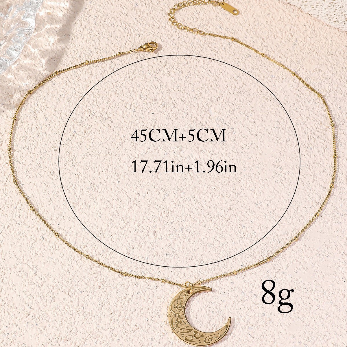 MAC218 Simple Moon Titanium Steel Clavicle Chain Necklace (With gift box) - Mariam's Collection