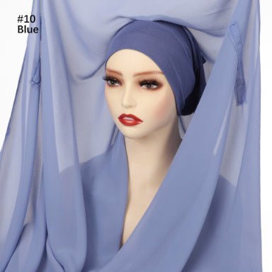 Magnetic Chiffon Instant Hijab | Easy - Wear Square Scarf with Anti - Slip Magnetic Closure(MH152) - Mariam's Collection
