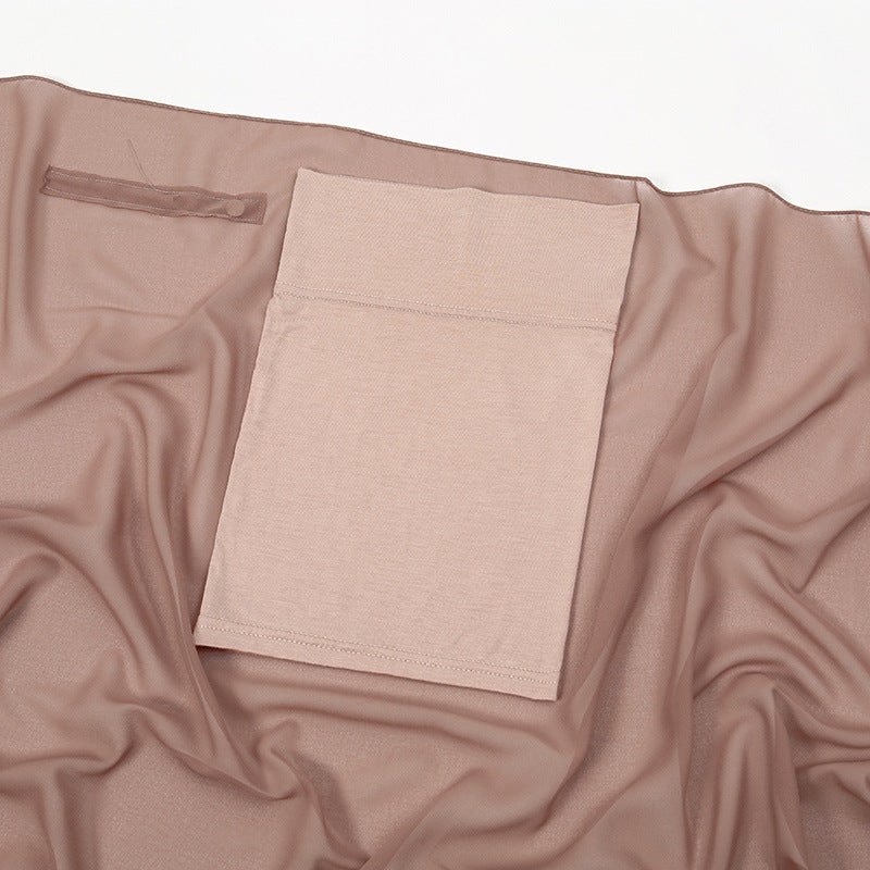 Magnetic Chiffon Instant Hijab | Easy - Wear Square Scarf with Anti - Slip Magnetic Closure(MH152) - Mariam's Collection