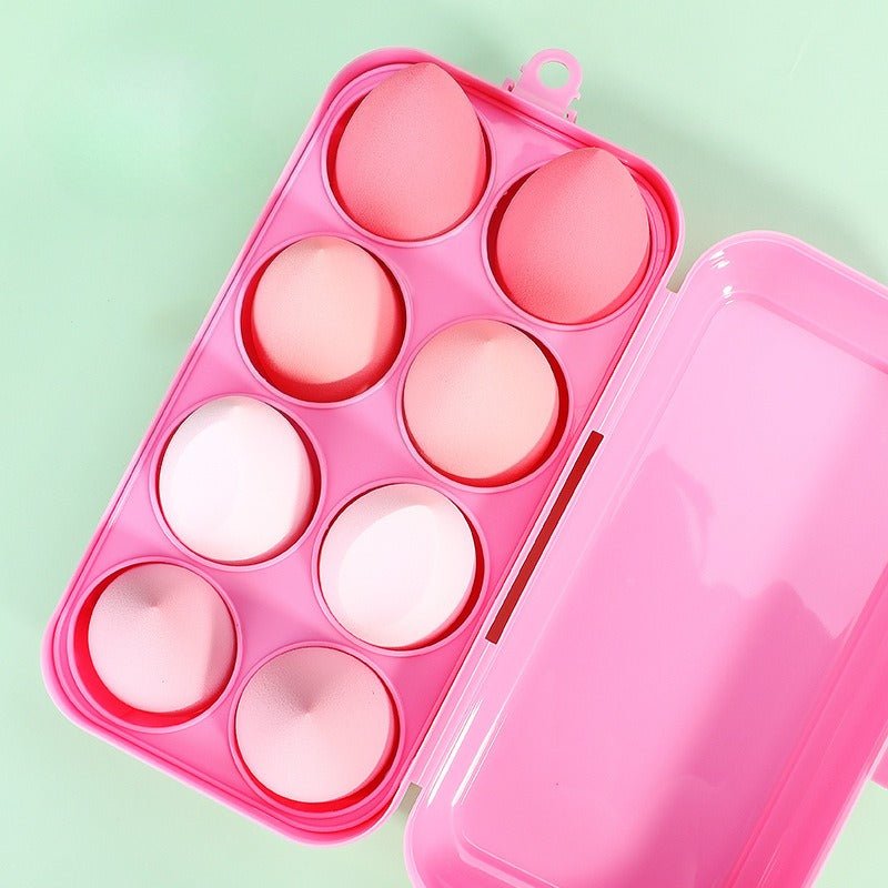 Makeup Sponge Set with Storage Case – 4/8 - Piece Blender Kit for Foundation & Concealer (MMU039) - Mariam's Collection