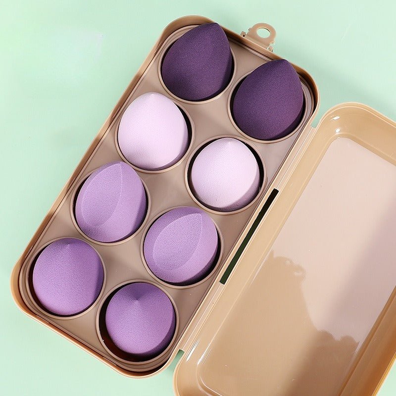 Makeup Sponge Set with Storage Case – 4/8 - Piece Blender Kit for Foundation & Concealer (MMU039) - Mariam's Collection