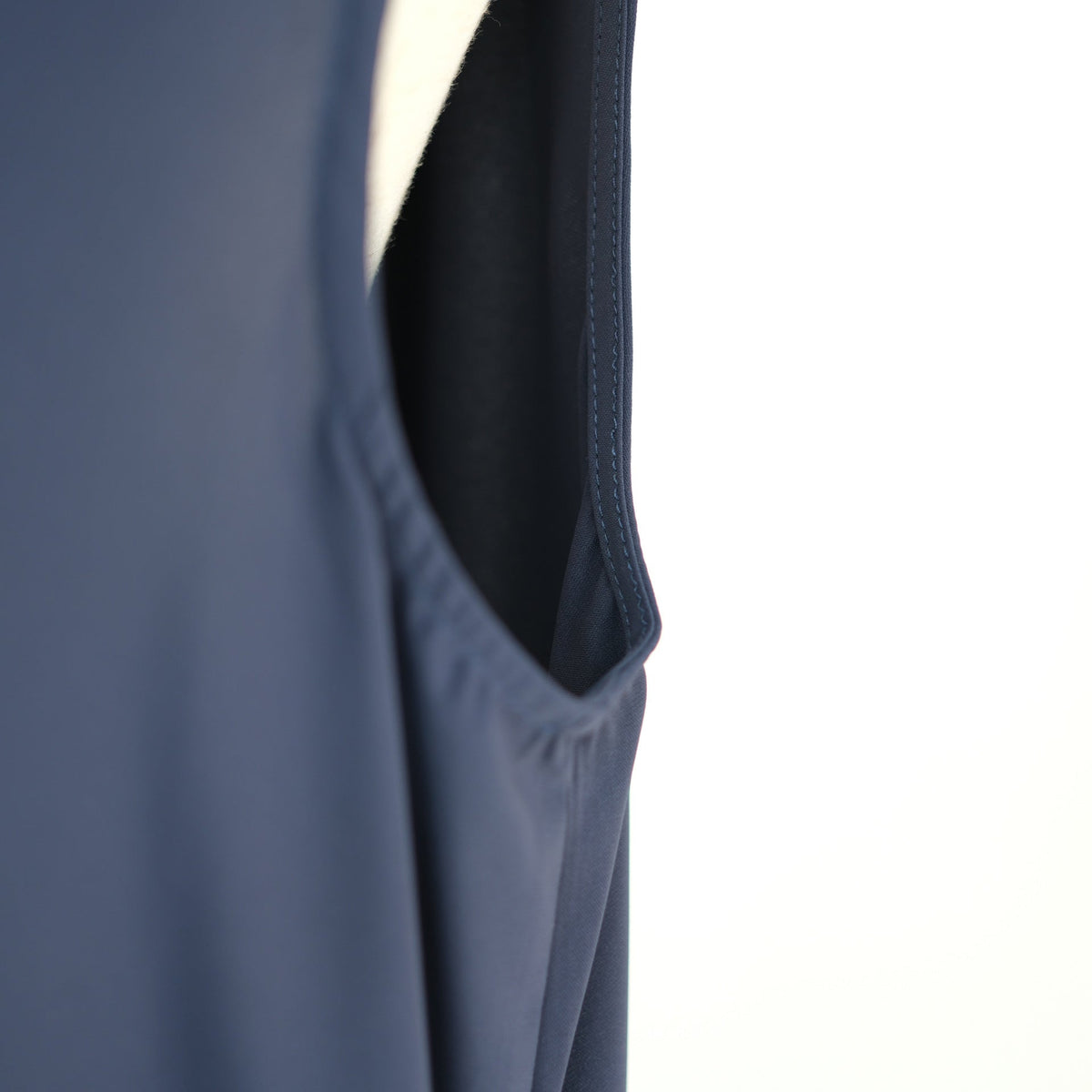 Mandarin-Collar Nida Inner Maxi Dress | Sleeveless Belted Layering Dress(MS569) - Mariam's Collection