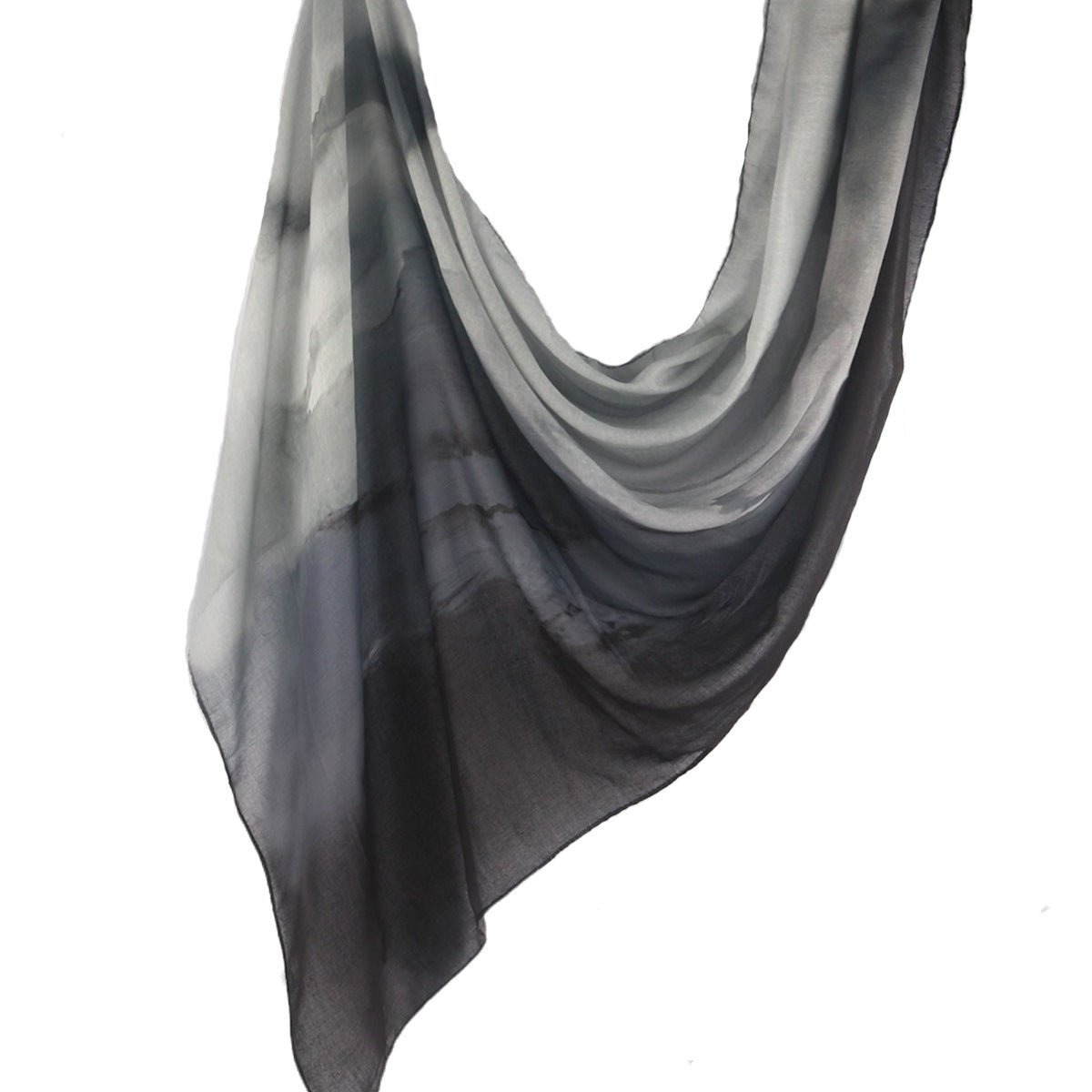 Marble Print Chiffon Hijab | Black & White Tie-Dye(MH227) - Mariam's Collection