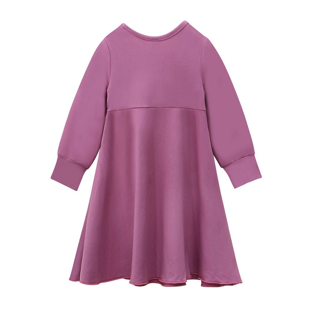 Matching Color Ruffle Abaya 2 - Piece Set Kid Abaya(MKG011) - Mariam's Collection