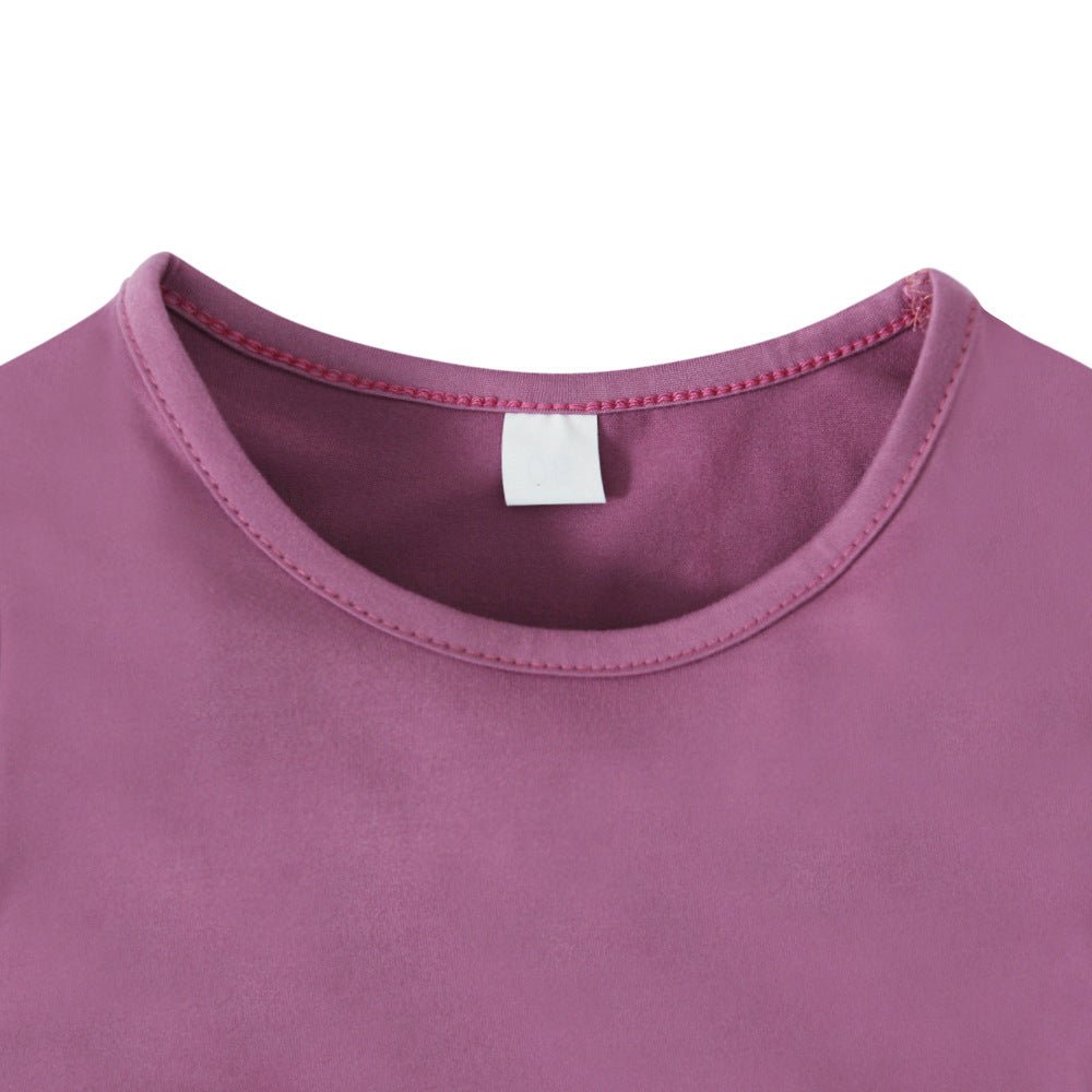 Matching Color Ruffle Abaya 2 - Piece Set Kid Abaya(MKG011) - Mariam's Collection