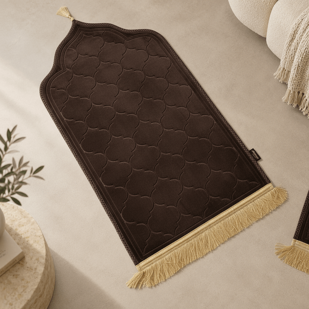 Muted tone colour option of soft flannel prayer mat