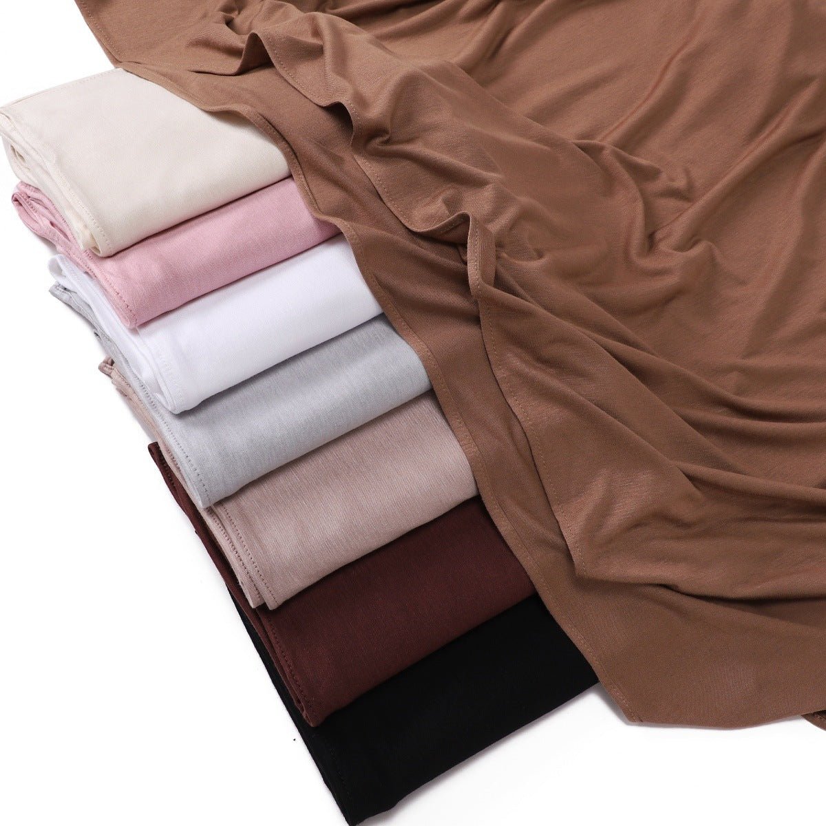 Mercerized Cotton Hijab Scarf - Breathable & Soft Modal Edge Wrap (MH121) - Mariam's Collection