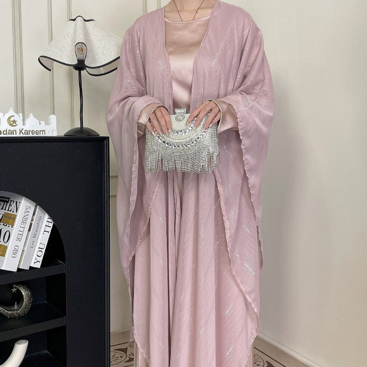 Metallic Thread Abaya Set(MOA260) - Mariam's Collection