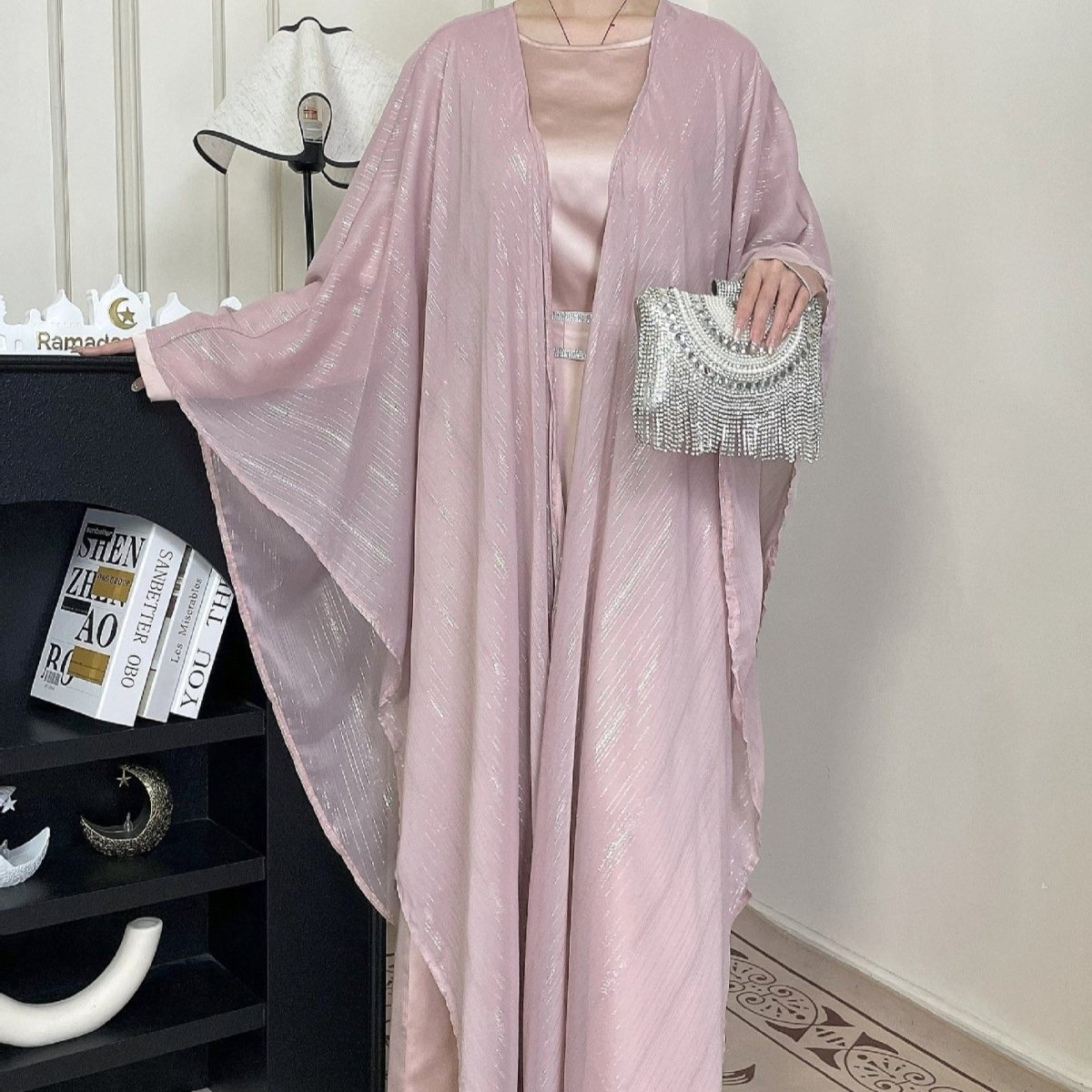 Metallic Thread Abaya Set(MOA260) - Mariam's Collection