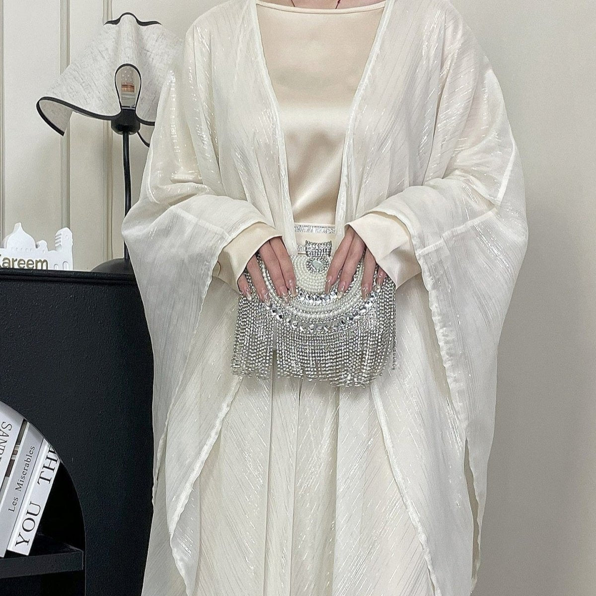 Metallic Thread Abaya Set(MOA260) - Mariam's Collection