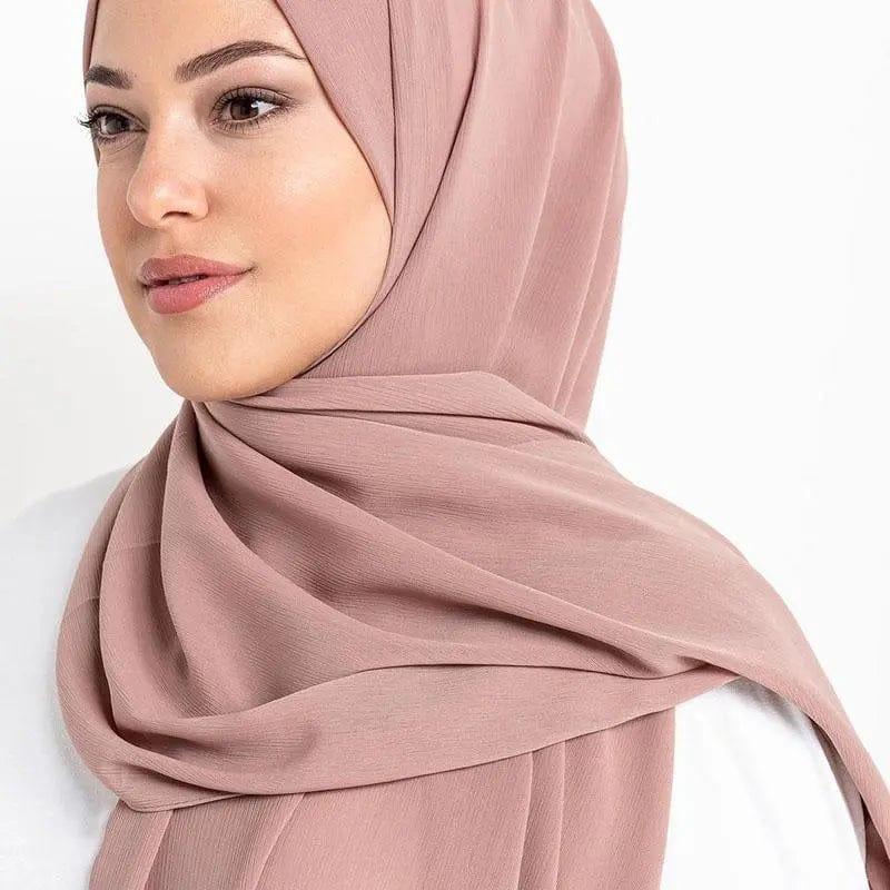MH003 Crepe Scarf Crinkle Chiffon Hijab for Women Shawls Ripple Pleated - Mariam's Collection