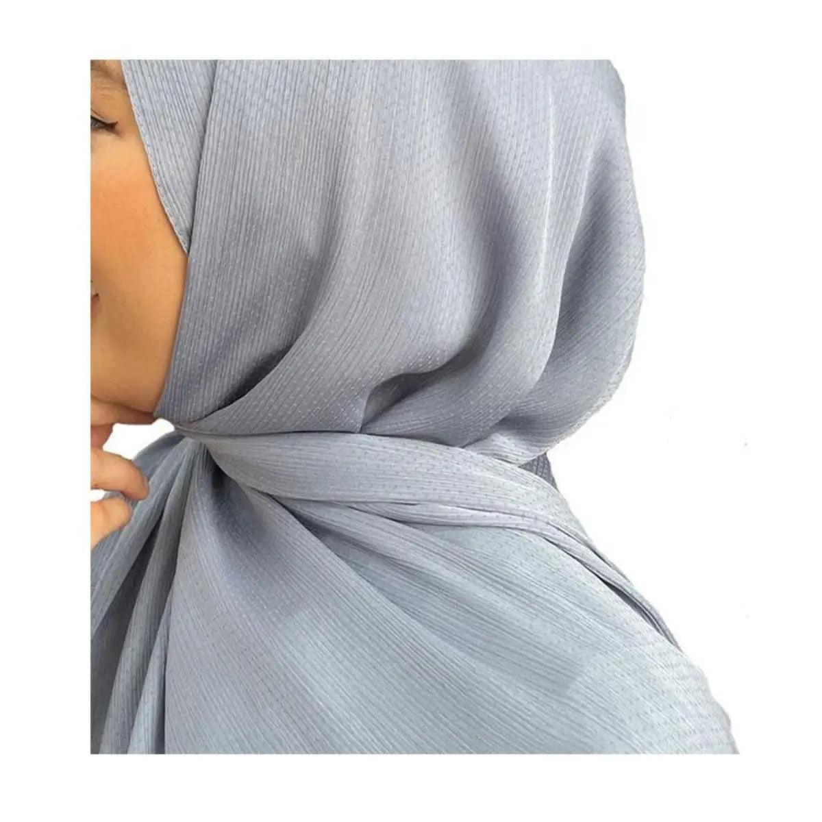 MH013 Textured Satin Star Hijab - Mariam's Collection