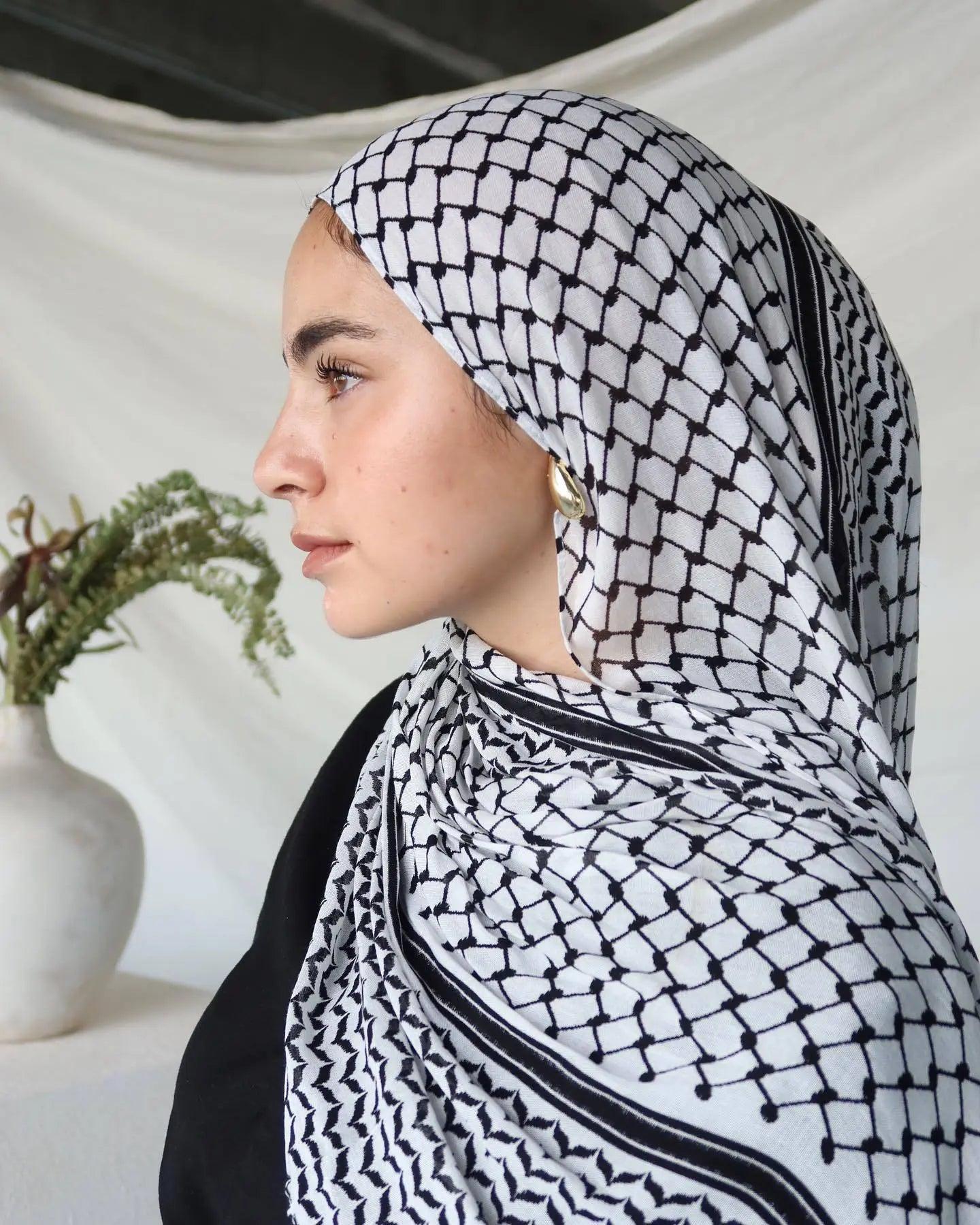 MH045 Chiffon Keffiyeh Hijab - Mariam's Collection