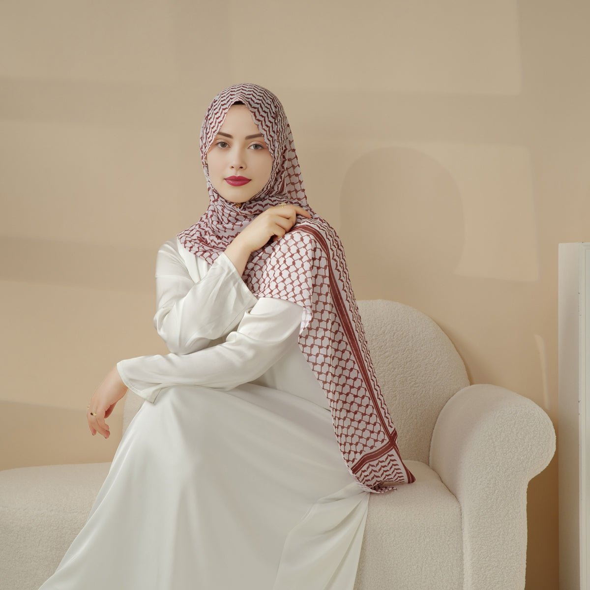 Chiffon Keffiyeh Hijab (MH045) Black / One Size Fits All Chiffon Keffiyeh Hijab (MH045) Black / One Size Fits All