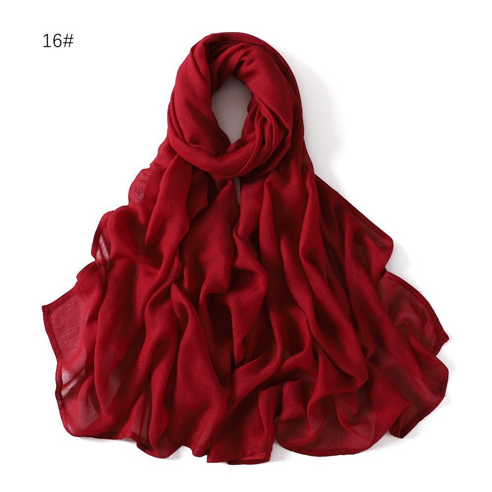 MH054 Rayon Solid Color Wide Brim Cotton Hijab - Mariam's Collection