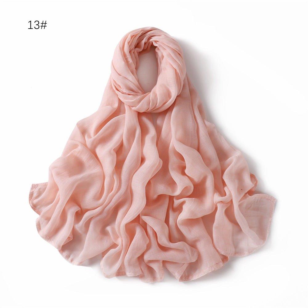 MH054 Rayon Solid Color Wide Brim Cotton Hijab - Mariam's Collection
