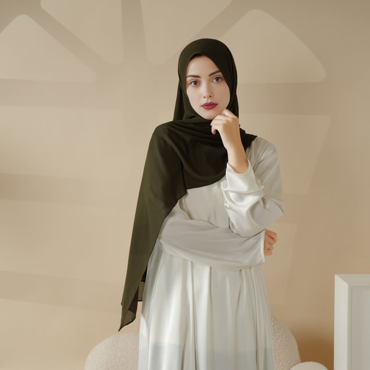 MH067 New Extra - Fine Plain Chiffon Shawl Hijab - Mariam's Collection